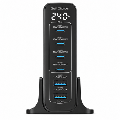 Hurtigoplader med digital skærm (240W)