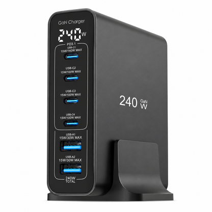 Hurtigoplader med digital skærm (240W)